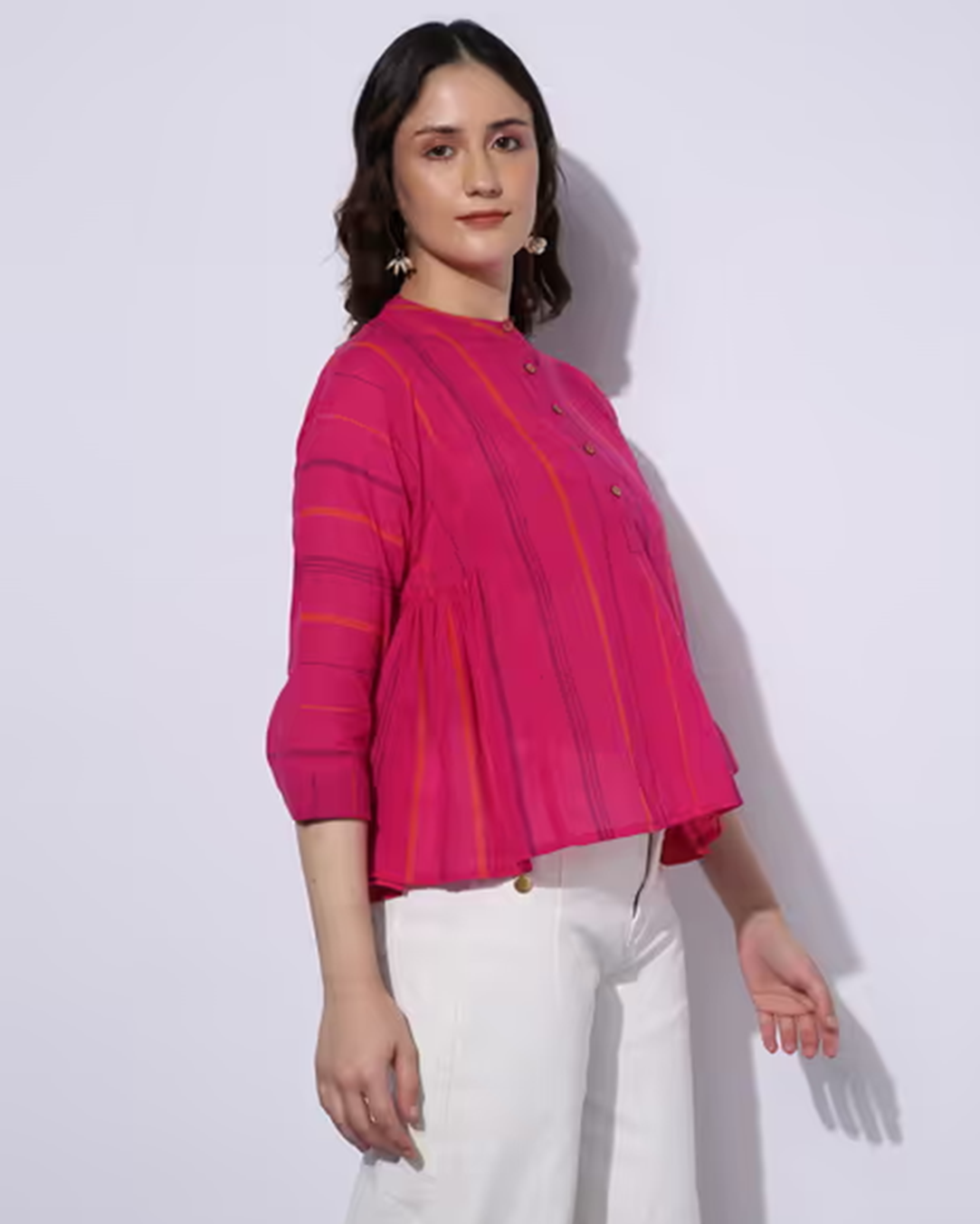 Foxtramp Pink Striped Cotton Top