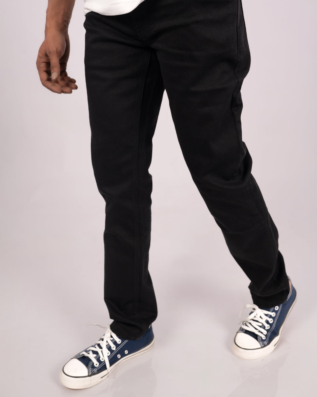 Jet Black-Foxtramp Authentic Tapered Fit Jeans
