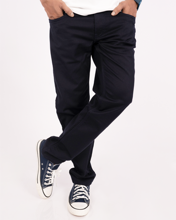 Foxtramp Men's Premium Denim Tapered Fit Deep Navy Blue Jeans