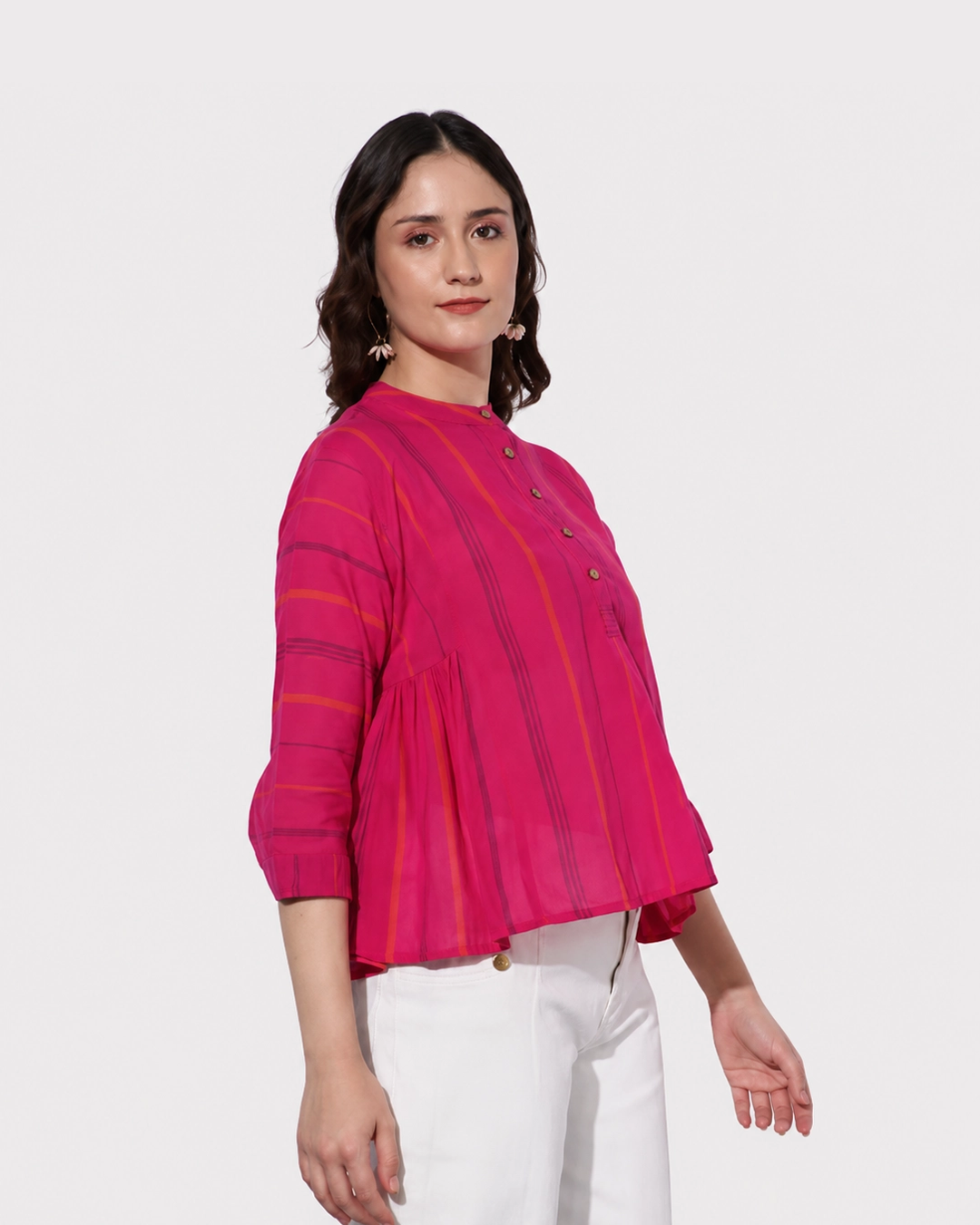 Pink Striped Cotton Top