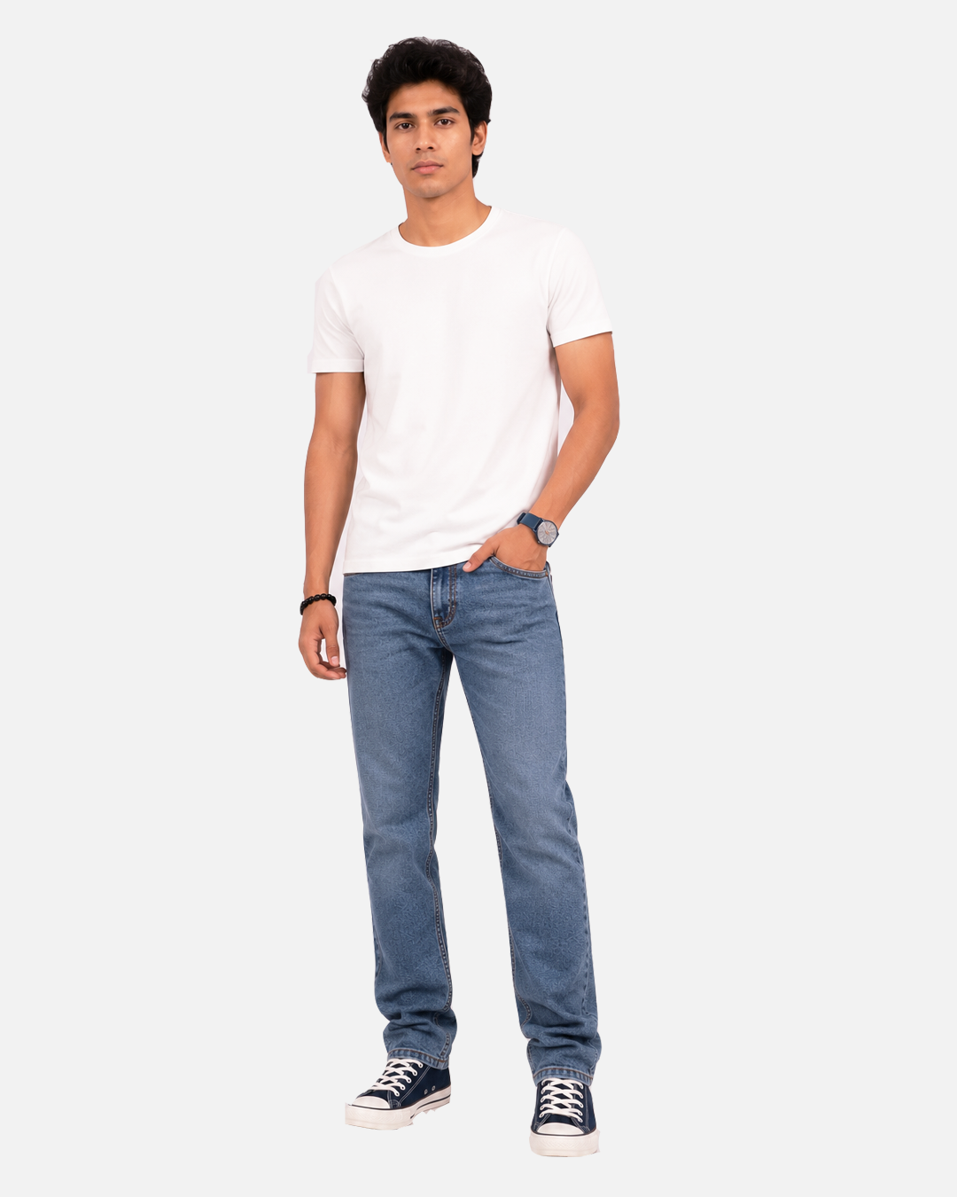 Bluish Grey Wash Regular Fit Men's Jeans | Premium Denim