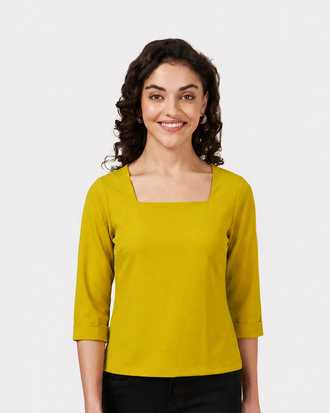 Mustard Square Neck Top