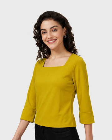 Mustard Square Neck Top
